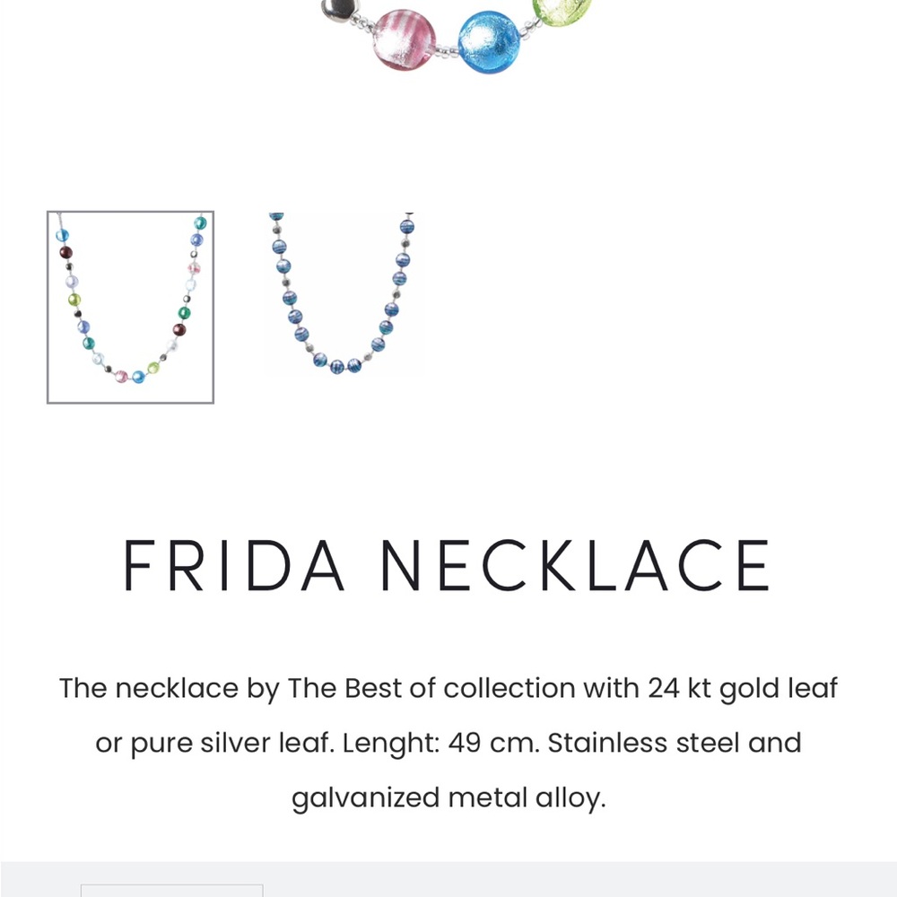 Freda Necklace The Necklace By The Best Of Collection With 24 Kt Gold Leaf View 2